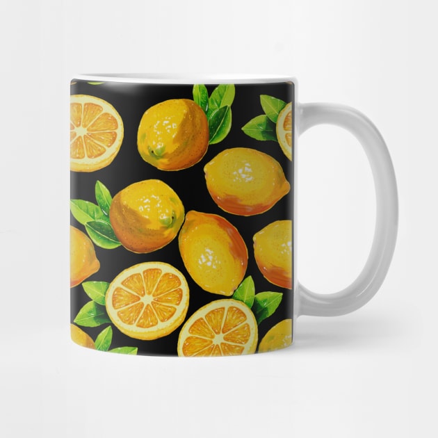 Cute Yellow Lemons Citrus Fruit Food Pattern Gift by Freid